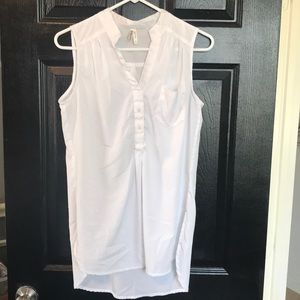 Sheer white sleeveless top